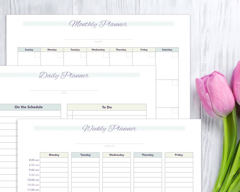 Monthly weekly and daily planner printable etsy italia