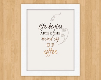 Coffee Art Print, Kitchen Decor, printable