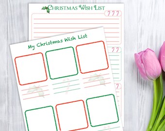 Christmas Wish List for Kids, printable