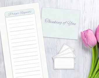 Prayer List, Blank Card, and Verse Cards, printable