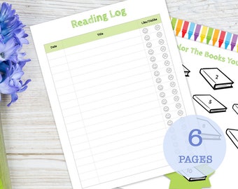 Summer Reading Log with Incentive Page for Kids, printable