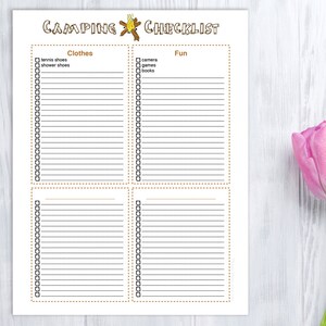 Camping Checklist, printable image 3