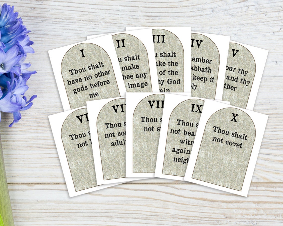 Ten Commandments Sunday School decor printable | Etsy