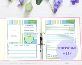 Weight Loss and Fitness Journal, 8 page, printable