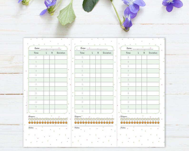 Infant Breastfeeding Log Printable Etsy