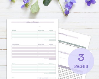 Beginner Weight Loss and Fitness Journal, 3 page, printable