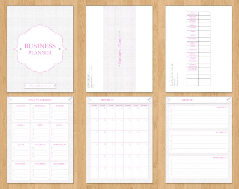 Comprehensive Business Planner, printable image 2