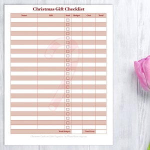 Christmas Gift and Card Organizer, printable image 3