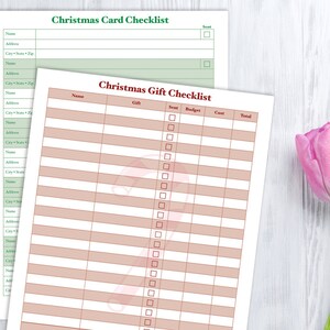 Christmas Gift and Card Organizer, printable
