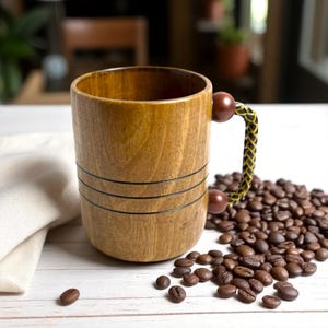 Handmade Walnut Wood Cup | Natural Wooden Coffee Mug | Rustic coffe Tumbler-Solid Walnut Wooden Mug | Eco-Friendly Handmade Tea Cup | Gift