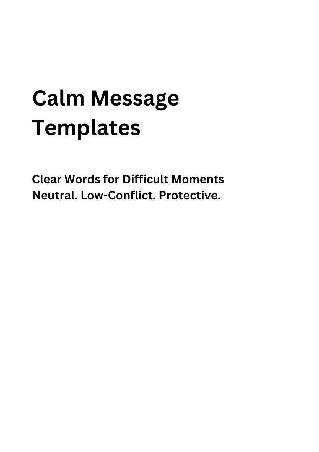 Calm Message Templates – Neutral Scripts for Boundaries, Conflict ...