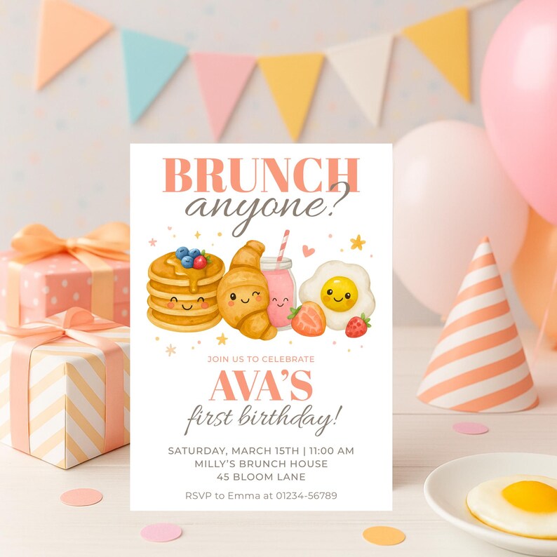 Customizable Brunch Invitation Design