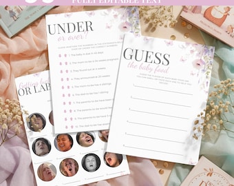 Baby in Bloom Baby Shower Games, Editable Floral Game Bundle, Wildflower Party Activities, Printable Fun Set