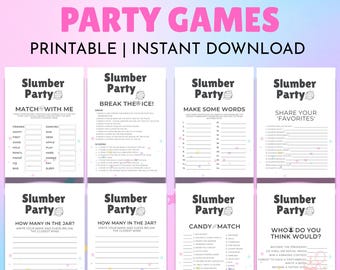 Bundel Slumber Party Games: tween sleepover-activiteiten (pdf-download 5 x 7 inch)