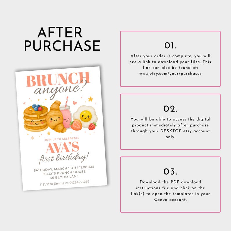 Girls First Birthday Party Invitation