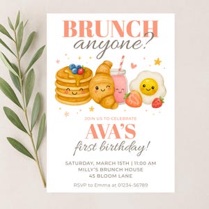 Printable Brunch Birthday Invitation