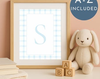Monogram Prints Digital, Name Art, Personalized Nursery Decor, Digital Download Wall Art for Kids