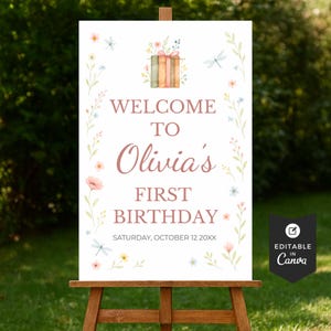 Chapter One Editable Birthday Welcome Sign, One For The Books, Storybook Decor, Book Themed Birthday Sign, First Birthday Celebration