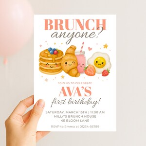Brunch Themed 1st Birthday Invitation