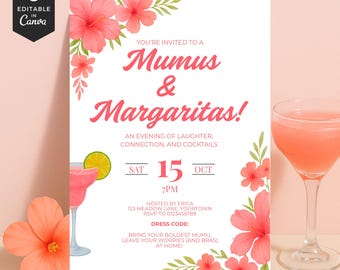 Invito alla festa Mumu: serata tra ragazze, addio al nubilato o brunch (modello digitale modificabile)