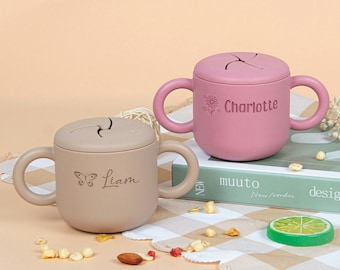 Personalized Silicone Snack Cup – Custom Engraved Toddler Training Cup