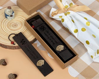 Segnalibro personalizzato in legno di sandalo con intarsio in rame: regalo personalizzato con incisione per lettori