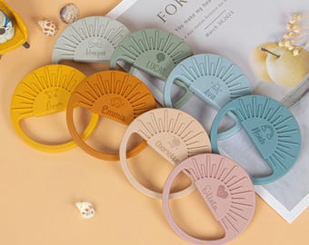 Gepersonaliseerde gegraveerde siliconen bijtring voor baby's - BPA-vrije bijtring