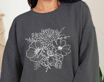 Custom Birth Month Flower Bouquet Sweatshirt, Personalized Gift For Mom, Grandma Garden Gift, Christmas gifts, Mama Shirt