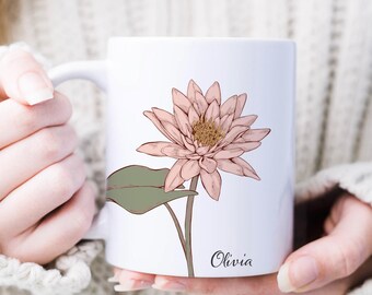 CUSTOM Birth Month Flower Mug, Mother's Day Gift, Bridesmaid Proposal Gifts, Personalized Coffee Mug, Teacher Appreciation Gift,  Mug 11oz