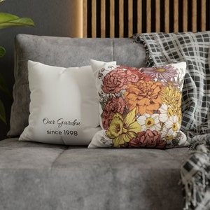 Gepersonaliseerde geboortebloemkussen, oma&#39;s tuinkussen, Moederdagcadeau, geboortebloemcadeau, geboortebloemkussen, omacadeau, omacadeau