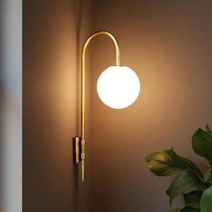 Mid Century Handmade Wall Sconce PAPAVERO II Wall Light Lamp , Modern Glass Globe Wall Lamp Light Hallway Entrance Stairs Inscapes Design