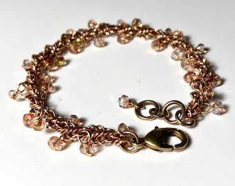Vintage Brass Spiral Chain Bracelet