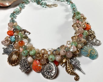 Ocean Theme Necklace, Sea Life Necklace