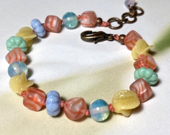 Vintage Pastel Bead Bracelet