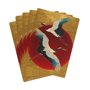 Elegant Crane Poker Cards Set - Unique Playing Cards for Game Night, Gift for Card Players, Poker Lovers, Collectors, Home Decor