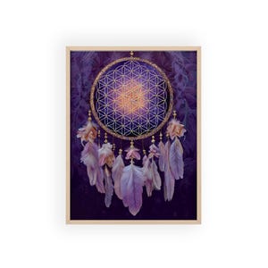 Dreamcatcher Wall Art, Boho Home Decor, Framed Poster, Spiritual Gift, Bedroom Decoration, Unique Wall Hanging