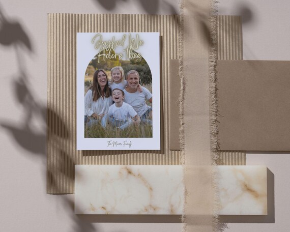 Instant Download Joyful Christmas Card| Christian Holiday Photo Card|Editable Canva Template| Printable 5x7/4x6 Avery No-Cut Faith Christmas by NaptimeVillage