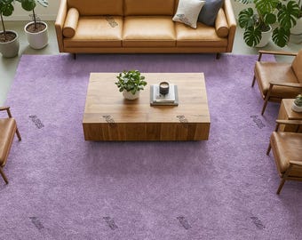 Lavender Area Rug | Plush Purple Rug | Modern Solid Color Carpet | Soft Minimalist Living Room Rug | Handmade Tufted Bedroom Rug