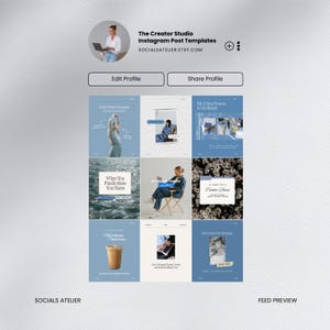 Canva-mallar för sociala medier, Instagram-inlägg för kursskapare, Modern Blue Content Kit bild 2
