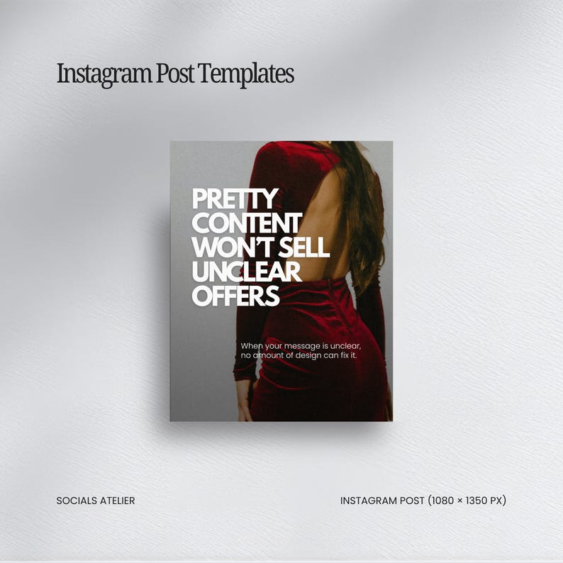 Business Coach Instagram Templates, Burgundy Editorial Coaching Content Bundle, Course Creator Social Media Posts image 3