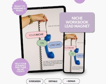 Niche Workbook PLR, Digital Marketing E-book, DFY Lead Magnet, Editable Canva Templates