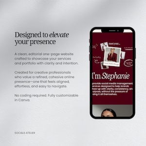 Social Media Manager Portfolio Website | Editable Canva Landing Page | Instagram Link in Bio image 4