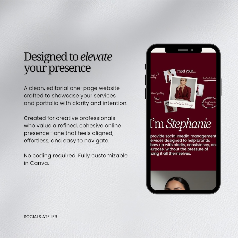 Social Media Manager Portfolio Website | Editable Canva Landing Page | Instagram Link in Bio image 4