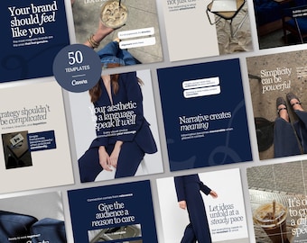Social Media Manager Instagram Posts, Editable Canva Templates, Editorial Minimalist Content Bundle