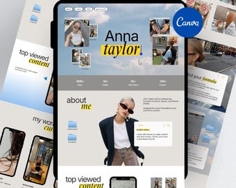UGC Portfolio Canva Website | Editable Landing Page for Content Creators (Instant Download)