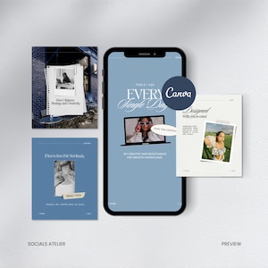 Canva-mallar för sociala medier, Instagram-inlägg för kursskapare, Modern Blue Content Kit bild 11