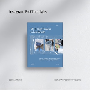 Canva-mallar för sociala medier, Instagram-inlägg för kursskapare, Modern Blue Content Kit bild 3