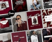 Burgundy Coaching Instagram Templates | Canva Social Media Pack for Business Coach | Instant Download