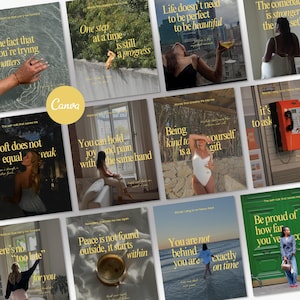 Life Coach Canva Templates | Wellness Instagram Post Bundle | Mindset & Personal Growth Content (Instant Download)