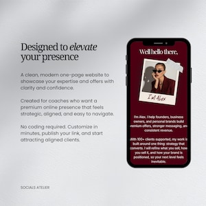 Burgundy Canva Website Template | Business Coach & Girl Boss Landing Page | Link in Bio image 4